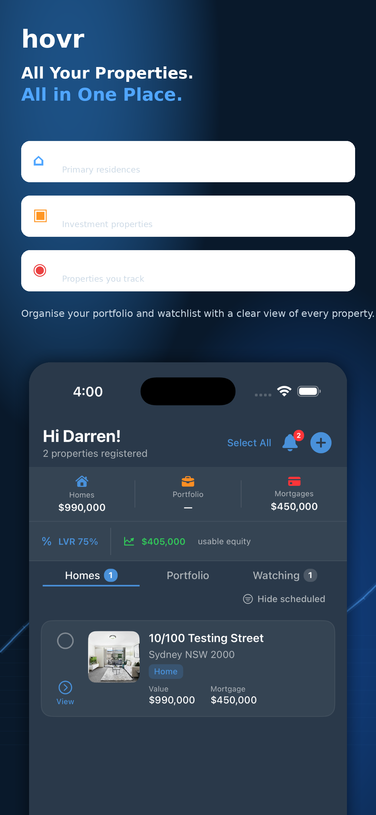 hovr all properties dashboard