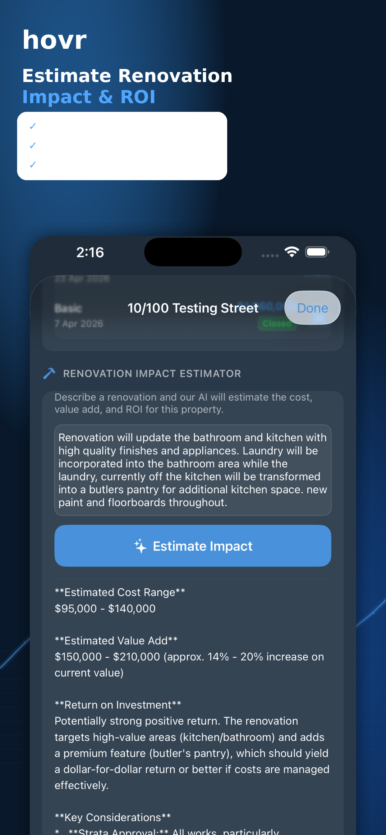 hovr renovation impact estimator