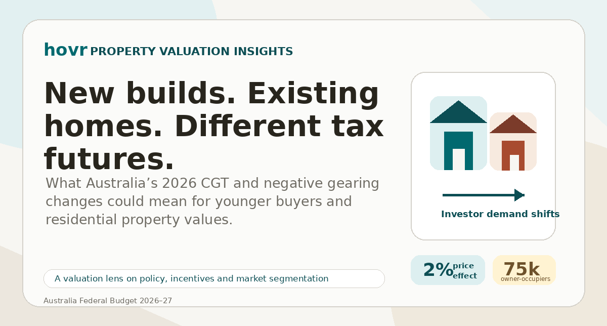 New builds. Existing homes. Different tax futures. — hovr Property Valuation Insights